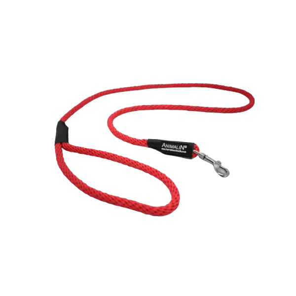 Laisse Corde Animalin® Rouge 1,2 M – 3 Diam. – Mousqueton Noir Ou Inox boutiqued en ligne 1