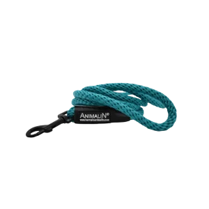 mode Laisse Corde Animalin® Turquoise 1,2 M – 3 Diam. – Mousqueton Noir Ou Inox 6