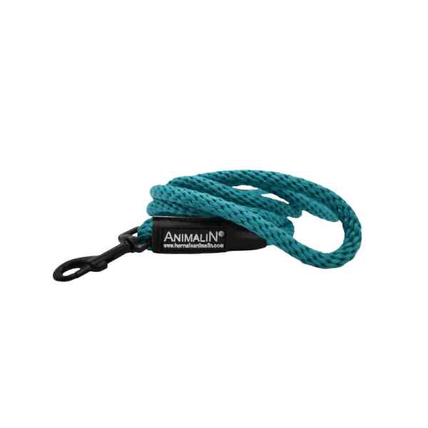 mode Laisse Corde Animalin® Turquoise 1,2 M – 3 Diam. – Mousqueton Noir Ou Inox 3