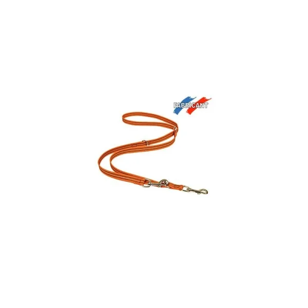 Laisse Gomme Orange 3 Positions boutique pas cher 1